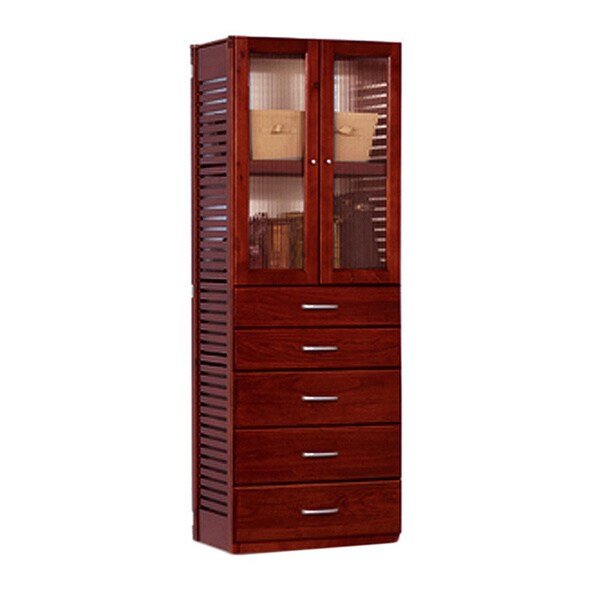 John Louis Home Red Mahogany Door and 5-drawer Stand-Alone Tower