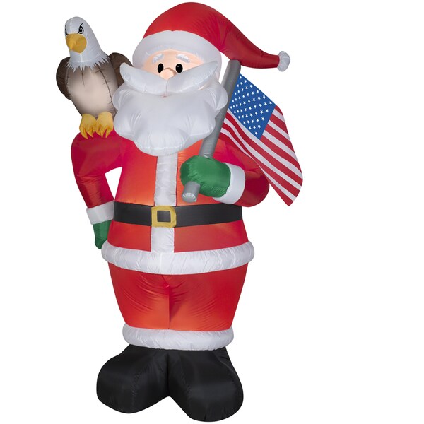 All American Indoor/ Outdoor Inflatable Santa - Overstock ...