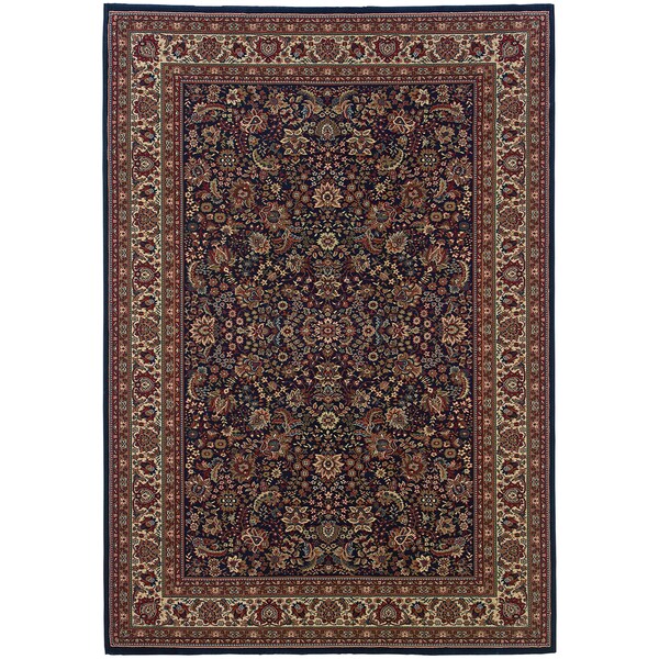 Updated Old World Persian Flair Blue/ Red Area Rug (5&apos;3 X 7&apos;9)