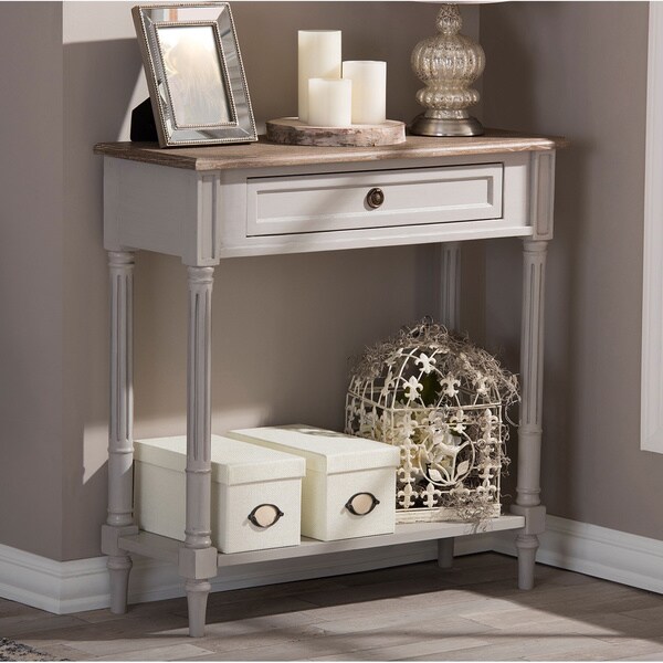 Baxton Studio Edouard French Provincial Distressed Console Table