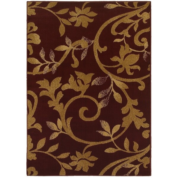 LR Home Grace Vines Red Indoor Area Rug - 3'7" x 5'6"