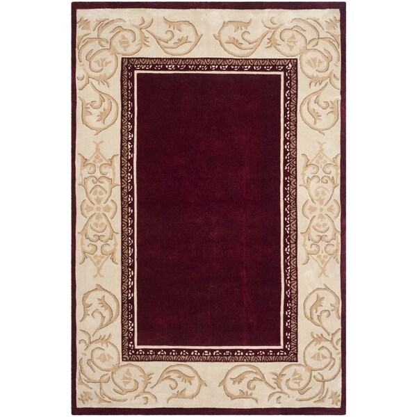 Safavieh Hand-hooked Total Perform Burgundy/ Ivory Acrylic Rug - 8' x 10'