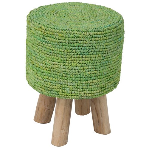Crafted Home Decorative Goldendale Round Lime Green Stool