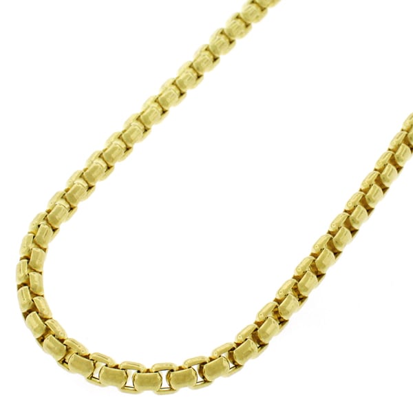 14k Yellow Gold 3.5 mm Round Box Necklace