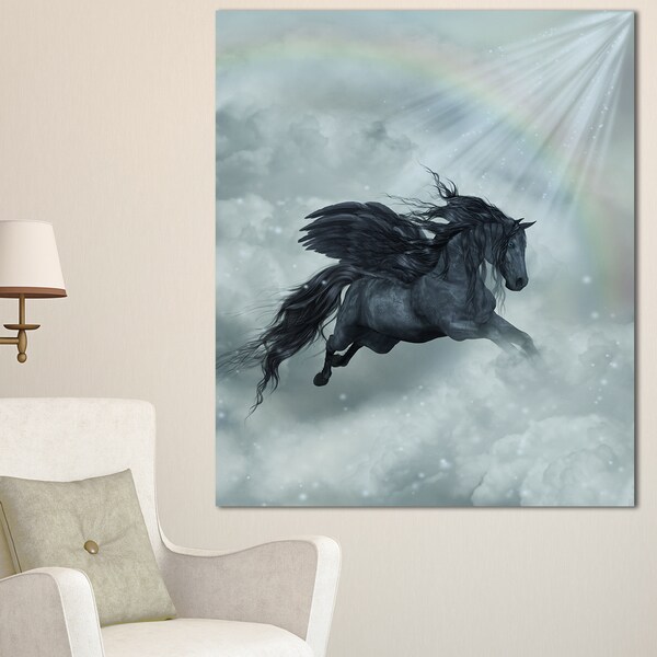 Pegasus In The Heaven - Animal  Art Canvas Art Print