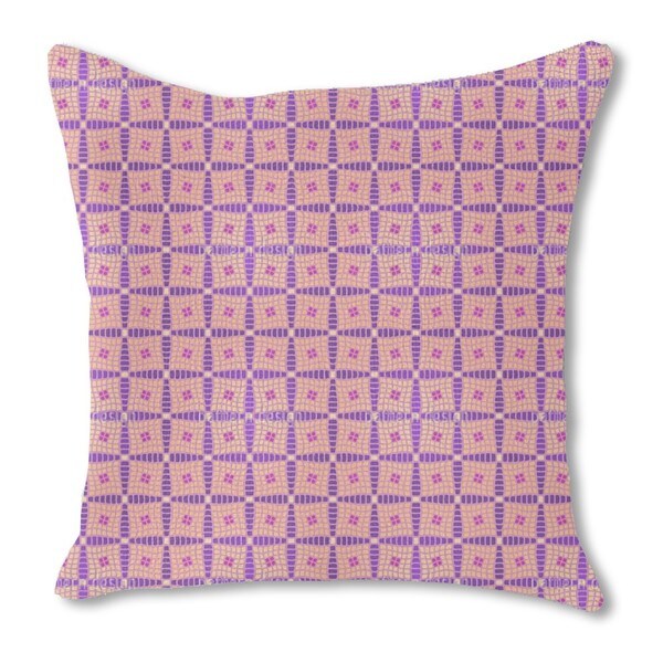 Violas Patchwork Quilt Burlap Pillow Double Sided