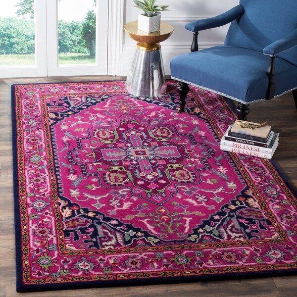 Safavieh Bellagio Handmade Bohemian Pink/ Navy Wool Rug - 8' x 10'