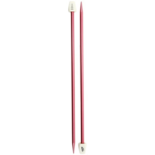 Susan Bates 10-Inch Silvalume Single Point Knitting Needle Red 5.5mm