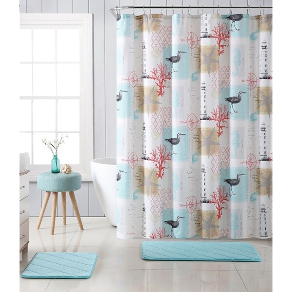 VCNY Home Coastal Cape May Light House 15-piece Bath Set - Aqua
