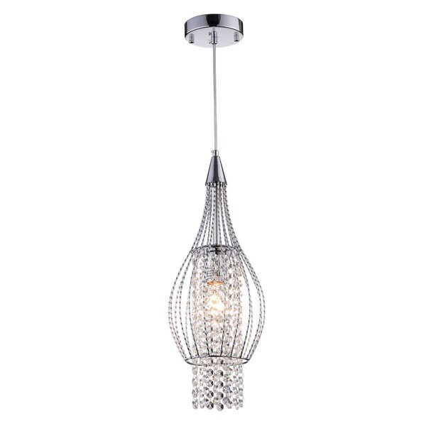 Porch & Den Riverwest Humboldt Chrome Finish Single-light Crystal Chandelier