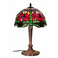 Tiffany-style Purple/Red Dragonfly Lamp
