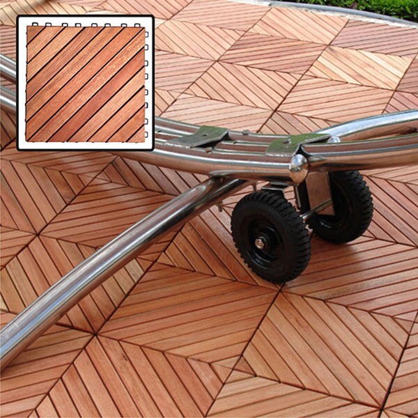 Eucalyptus 12-slat Diagonal Snapping Deck Tile (Set of 10)