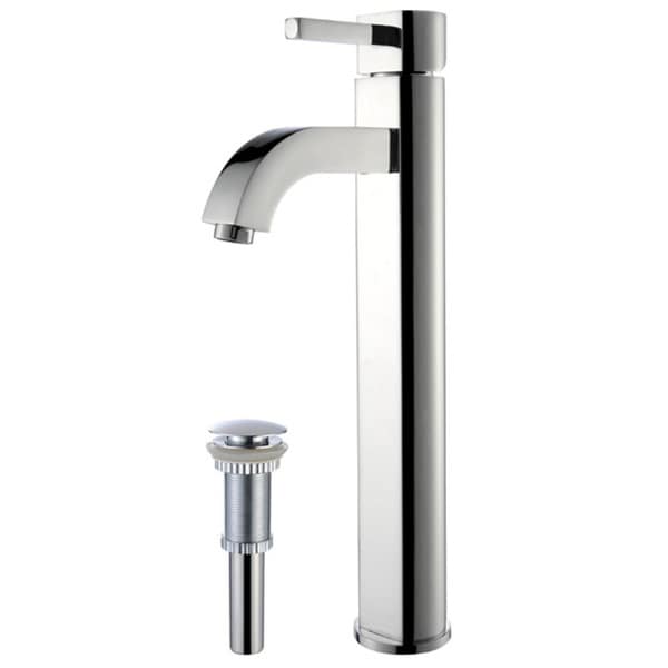 KRAUS Ramus Single Hole Single-Handle Vessel Bathroom Faucet with Pop-Up Drain