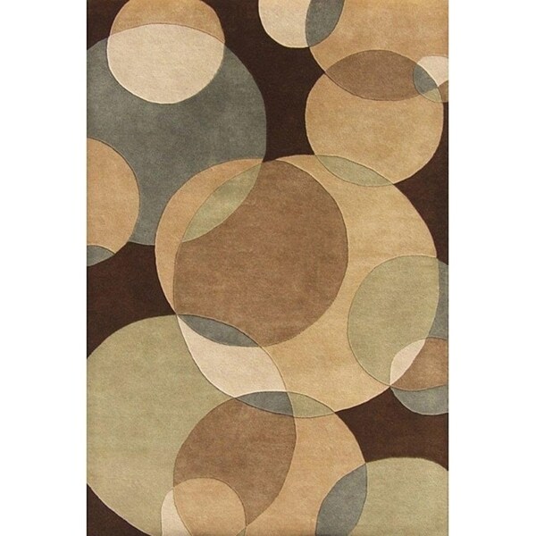 Alliyah Handmade Brown New Zealand Blend Wool Rug (8' x 10') - 8' x 10'