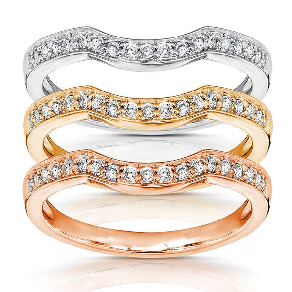 Annello by Kobelli 14k Gold 1/6ct TDW Diamond Curved Wedding Band