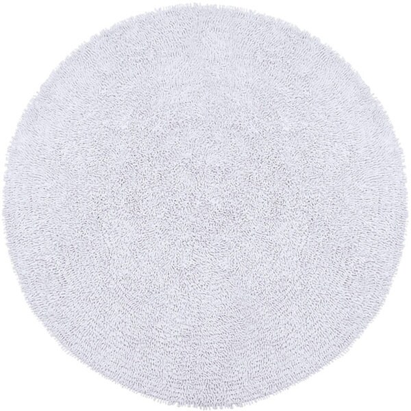 Hand-woven White Chenille Rug (3' round)