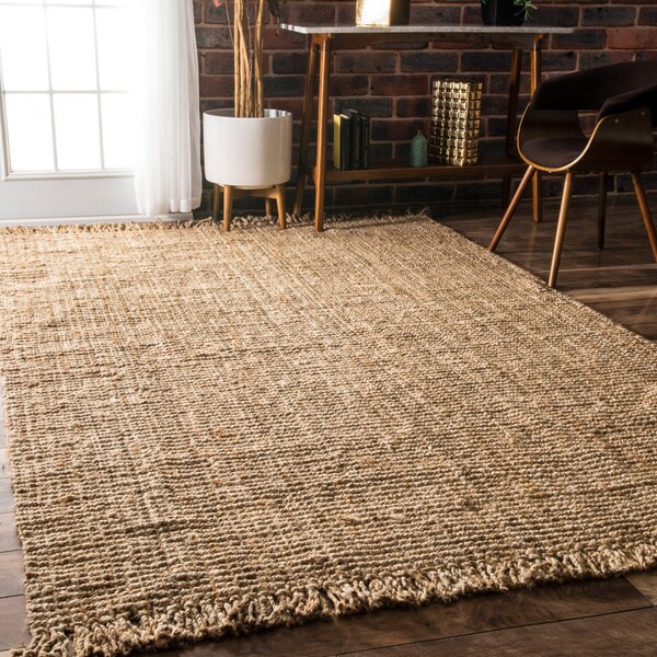 R At Home Favorites Jute Rugs Nuloom Handmade Eco Natural Fiber Chunky Loop Jute Rug 8 By 9 234 99