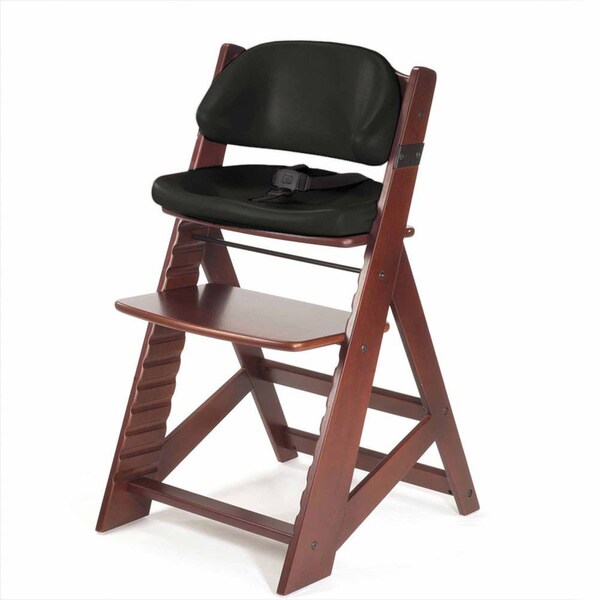 Height Right Mahogany High Chair With Infant Insert And Tray