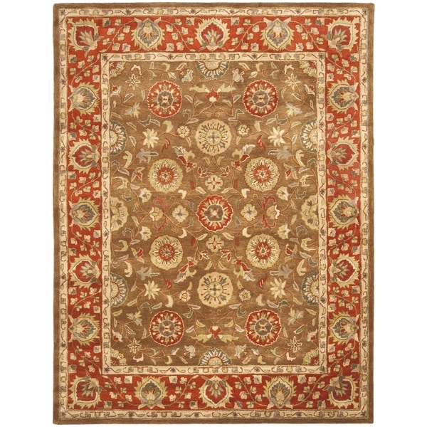 Safavieh Handmade Heritage Timeless Traditional Beige/ Rust Wool Rug - 7'6 x 9'6