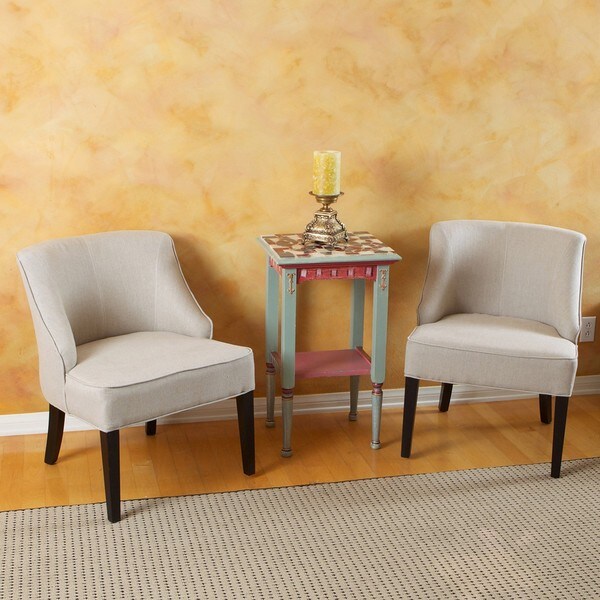 Louise Offwhite Linen Accent Chairs (Set of 2