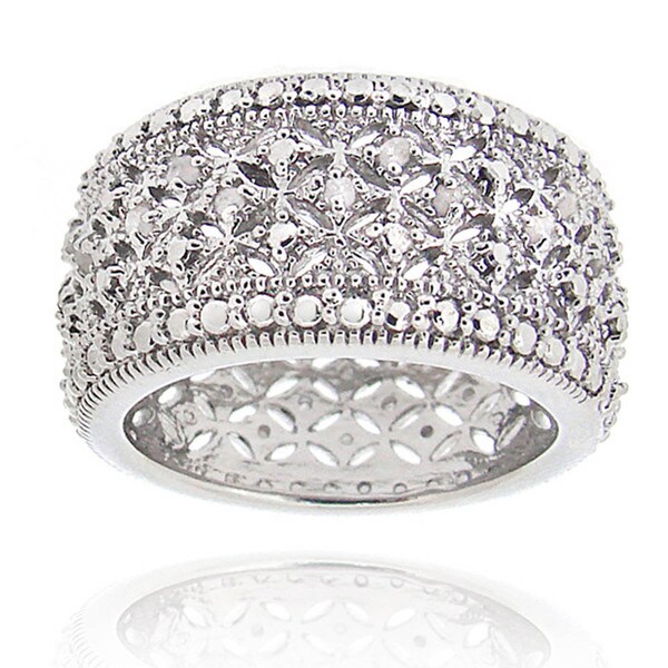 DB Designs Rhodium-plated 1/4ct TDW Diamond Eternity Band