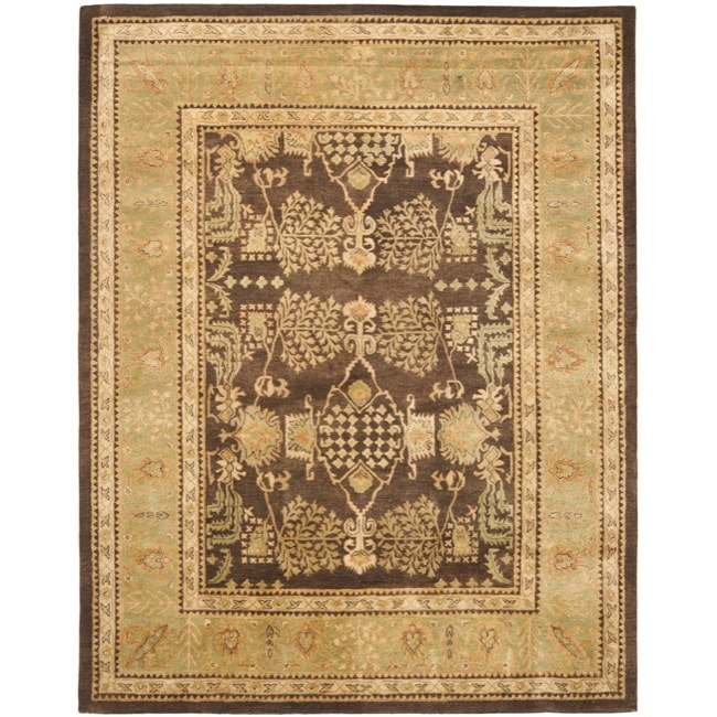 Safavieh Handmade Tree Brown/ Light Green Hand-spun Wool Rug - 8' x 10'