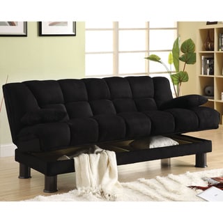 Furniture Of America Black Elephant Skin Microfiber Futon Elephant Skin Microfiber Futon