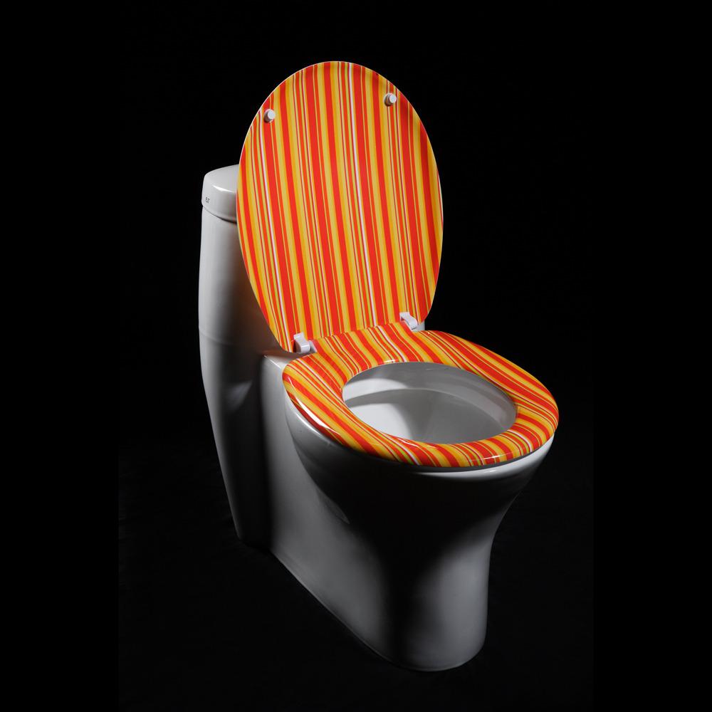 American Standard Toilet Seats >> Orange Cabana Stripe Designer Melamine Toilet Seat ... American Standard Toilet Seats >> Orange Cabana Stripe Designer Melamine Toilet Seat ...