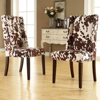 Tribecca Home Ian Brown Cow Hide Wingback Dining Chair Cheap Table040209