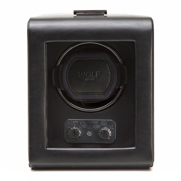 WOLF Heritage Black Faux Leather Single Watch Winder