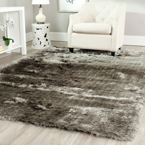 Safavieh Handmade Silken Glam Paris Shag Silver Rug - 10' x 14'
