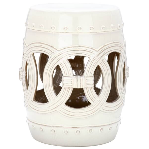 Safavieh Paradise Double Coin Cream Ceramic Garden Stool