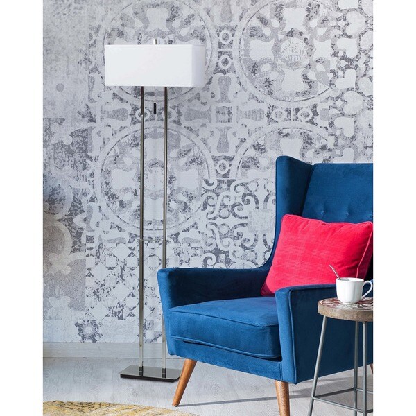 Clay Alder Home Susitna Sturbridge 60-inch Chrome Finish 2-light Floor Lamp