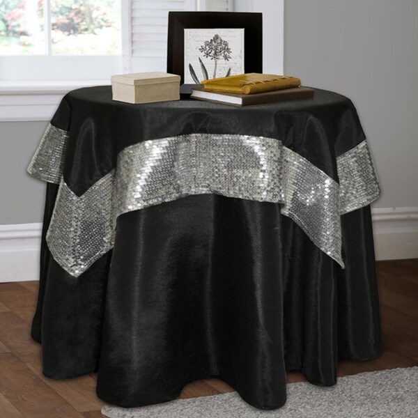 Lush Decor Night Sky 2-piece Black/ Silver Table Cloth Set