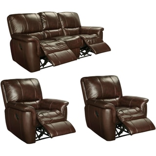 Deals Ethan Chestnut Brown Leather Reclining Sofa And Two Deals Ethan Chestnut Brown Leather Reclining Sofa And Two