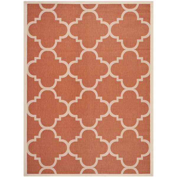 Safavieh Courtyard Quatrefoil Terracotta Indoor/ Outdoor Rug - 8' x 11'