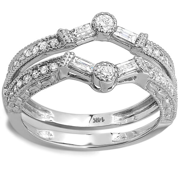 14k White Gold 1/2ct TDW Diamond Engagement Ring Enhancer
