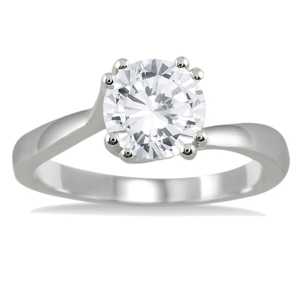 Marquee Jewels 14k White Gold 1ct TDW Diamond Solitaire Engagement Ring