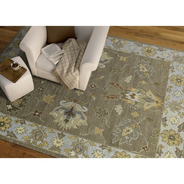 Felicity Casual Khaki Hand Tufted Wool Rug - 7'6 x 9'