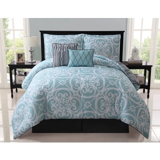 decorate light blue comforter