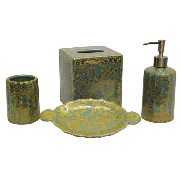 Aqua Bathroom Accessories Sets 28 Images Aqua And Gold Scrolls Bath Accessory 4 Piece Set For Bathroom Accessories Sets