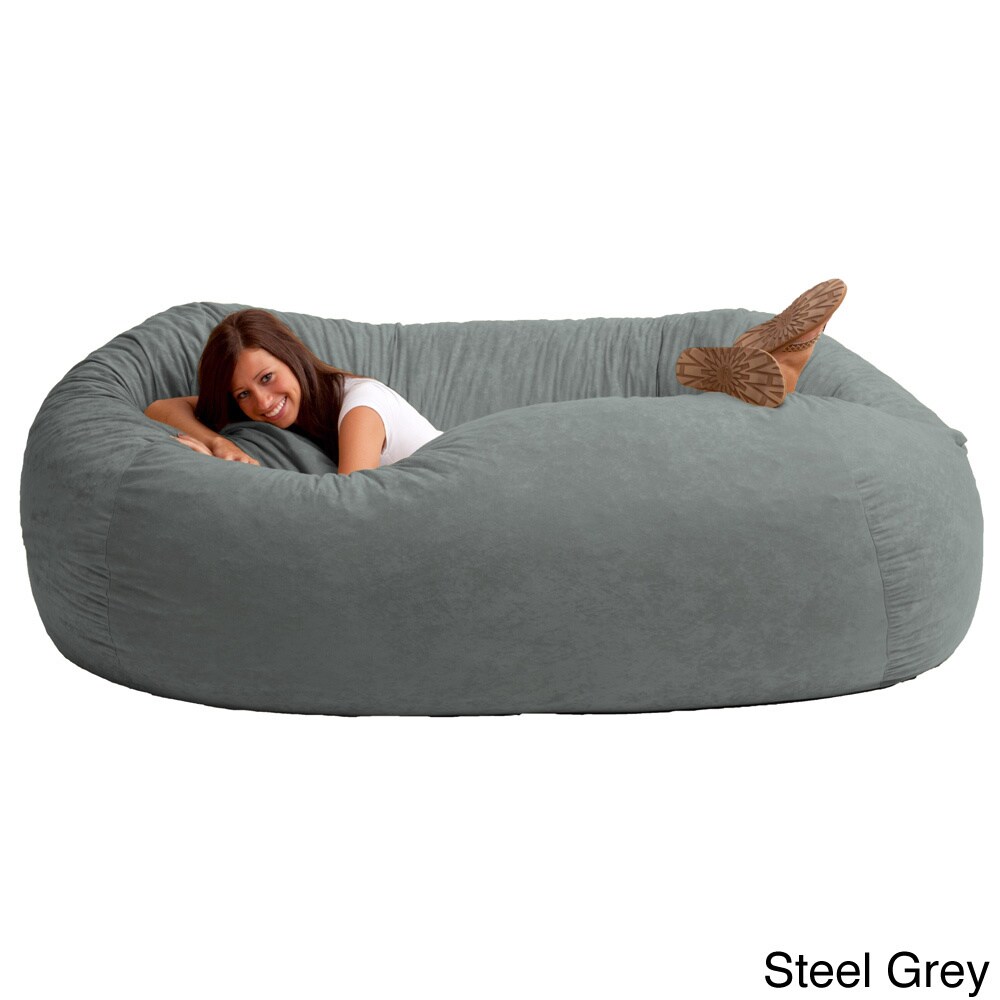 Comfort Research Fufsack Memory Foam Microfiber 7 Foot L Bean Bag Comfort Research Fufsack Memory Foam Microfiber 7 Foot L Bean Bag Chair Grey Size Jumbo