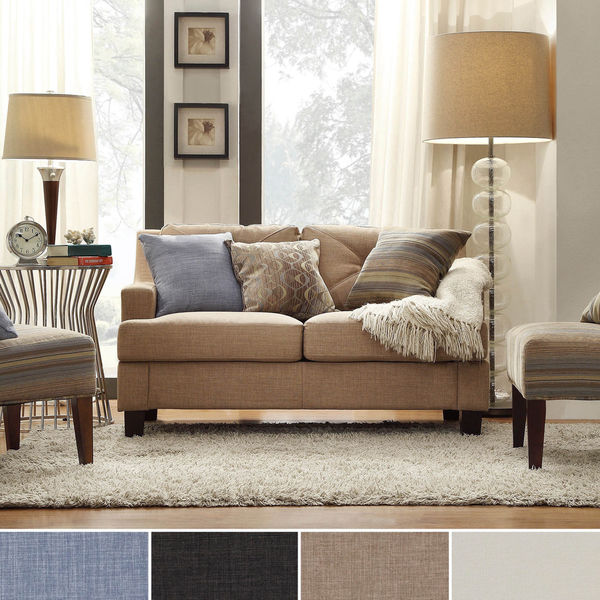 Elston Linen Sloped Track Loveseat iNSPIRE Q Modern