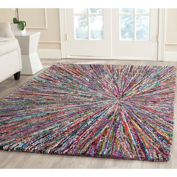 Safavieh Handmade Nantucket Modern Abstract Multicolored Cotton Rug - 8' x 10'