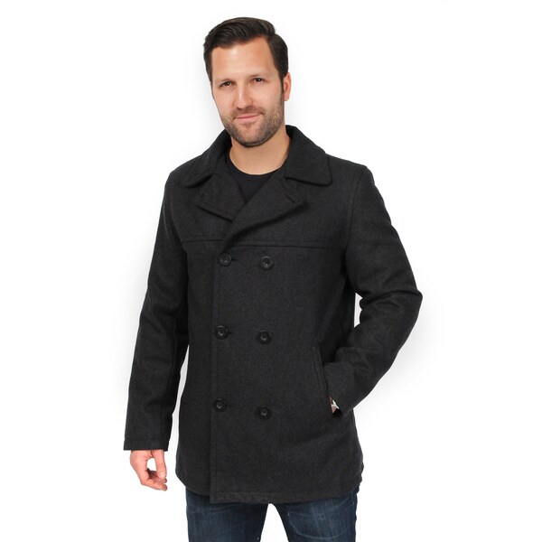 EXcelled Men's Double Breasted Peacoat (Extended Sizes)