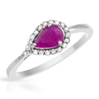 Black Hills Gold and Sterling Silver Created Ruby Ring - Overstock