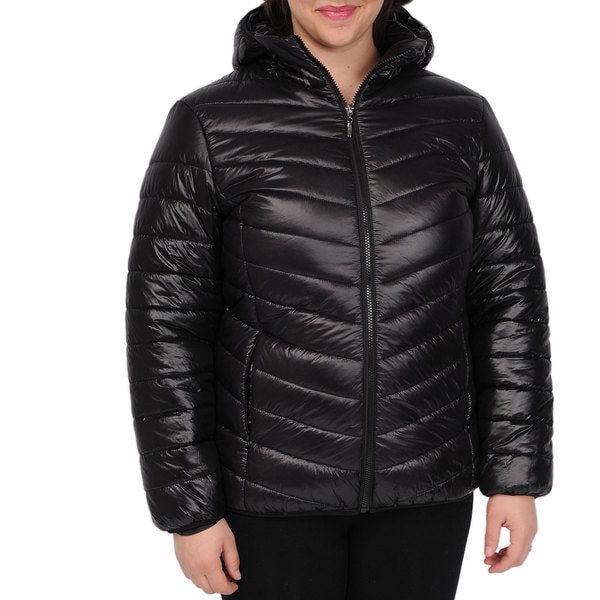 Excelled Women's Packable Puffer Jacket With Attached Hood Icon