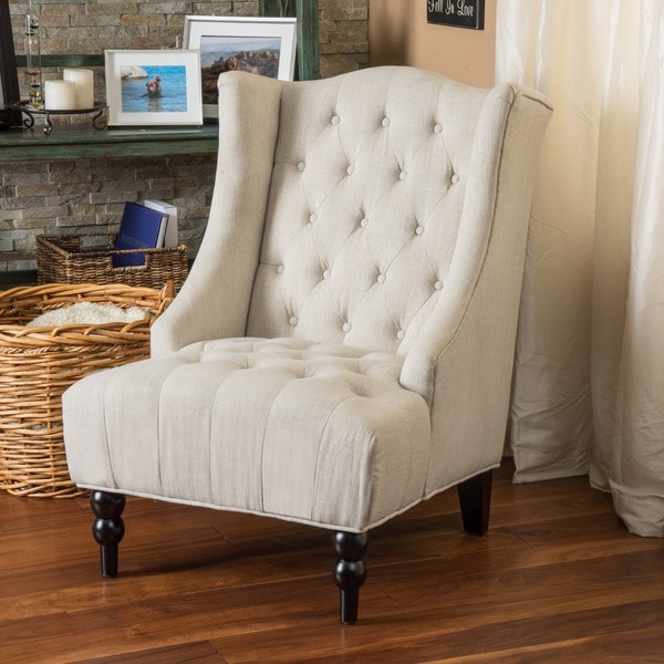 Toddman Fabric High Back Club Chair by Christopher Knight Home
