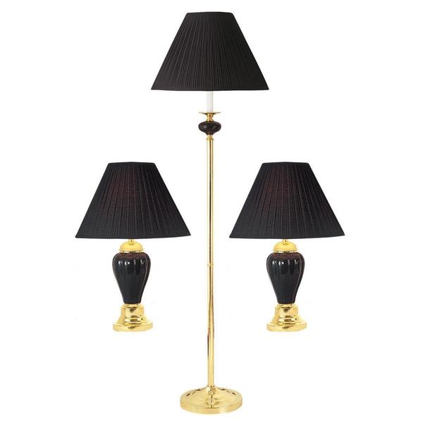 Black Ceramic Lamp (Set of 3)