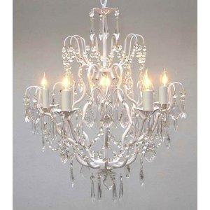 Swag Plug In Iron Crystal Chandelier Lighting H27 x W21